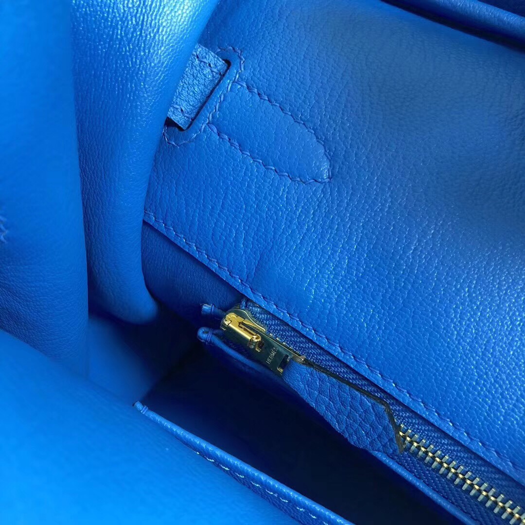 Hermes Birkin 35CM Togo Leather Handbag Blue